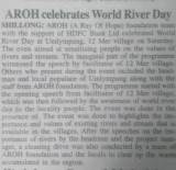 AROH celebrates World River Day - Shillong